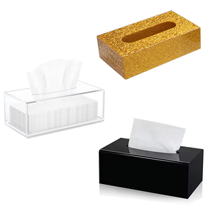 Tùy chỉnh khách sạn hiện đại Acrylic mô hộp bìa vuông mặt mô Dispenser với ngăn kéo giữ khăn giấy - Product Image 1
