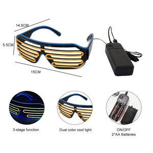 <span class=keywords><strong>Occhiali</strong></span> EL Shutter con montatura verniciata a spruzzo, flash lento/veloce, 2 batterie AA non incluse, cavo da 110 cm, 5 colori, gadget per feste, <span class=keywords><strong>occhiali</strong></span> luminosi - Product Image 6