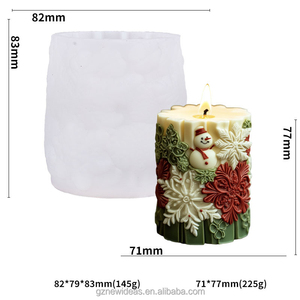 Nieuwe Ideeën Kerstkaarsvorm Voor Diy Elanden Kerstboomkaars Maken Wasvorm 3d Reliëf Cilindrische Epoxyhars Gietvormen - Product Image 6