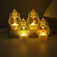 Vintage LED noel süslemeleri yaşlı masaüstü süslemeleri için ışık yayan fener