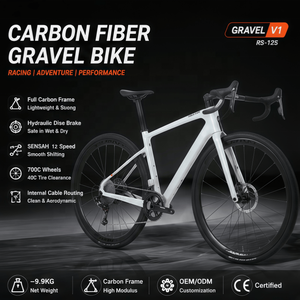 Vélo <span class=keywords><strong>de</strong></span> gravier en carbone aérodynamique 12 vitesses XC, vélo <span class=keywords><strong>de</strong></span> gravier avec câblage interne complet, frein à disque hydraulique 700x40C, vélo <span class=keywords><strong>de</strong></span> gravier d'usine - Product Image 1