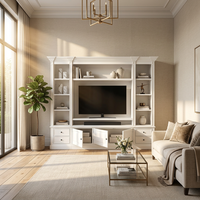 Venta Directa de Fábrica, Mueble para TV Grande Blanco para Dormitorio y Sala de Estar, Tamaño Personalizado, Consola para TV con Múltiples Espacios de Almacenamiento para Muebles Modernos