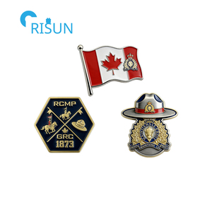 Канадский значок-брошь RCMP с кленовым листом и ковбойской шляпой, эмалевый значок на заказ для Музея наследия RCMP - Product Image 2