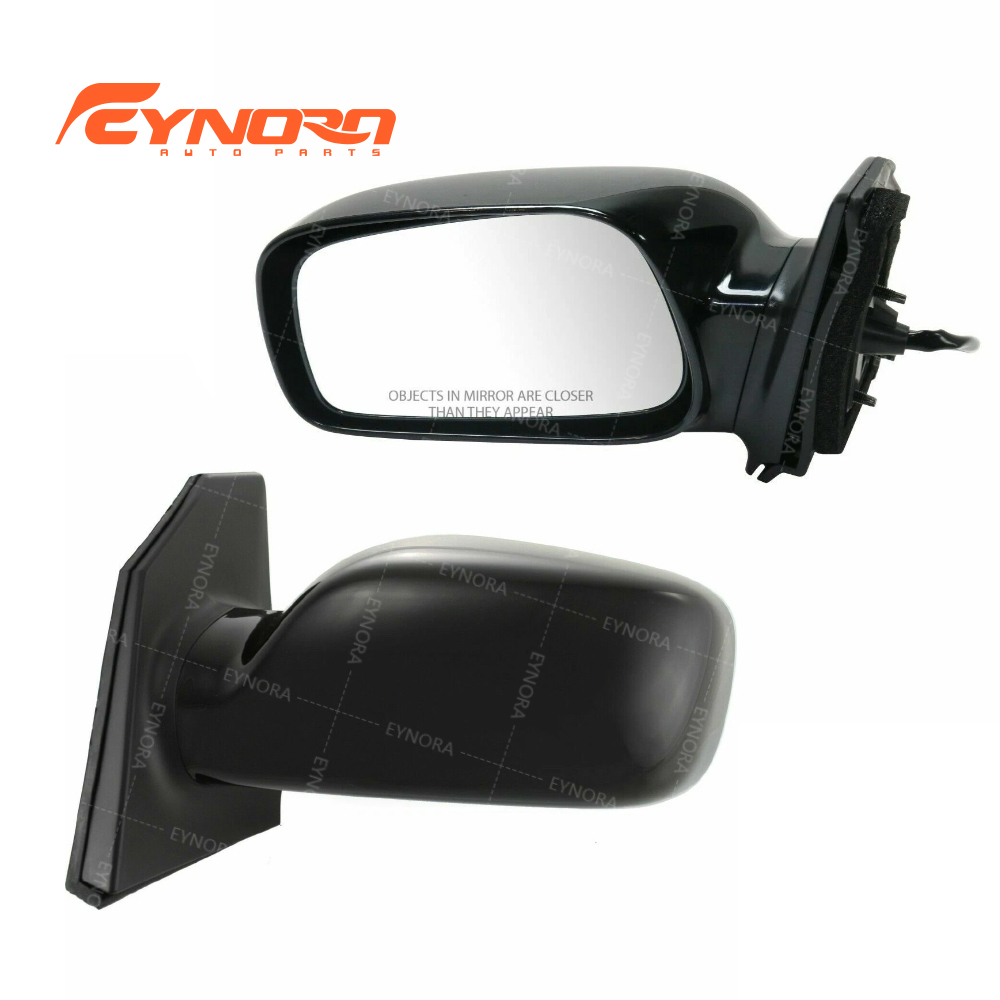 TRQ New Smooth Black Power Mirrors LH & RH Set of 2