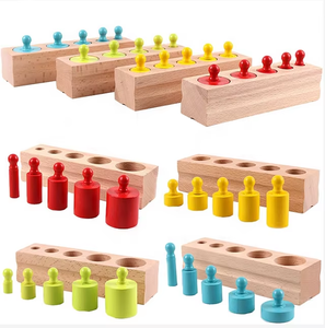 Öğretim yardımcıları silindir soket oyuncaklar ahşap silindir blokları oyuncak Montessori silindir blokları - Product Image 2