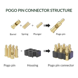 Conector de una sola fila DIP10pin pogo, 10 pines, conector cargado por resorte con plástico - Product Image 2
