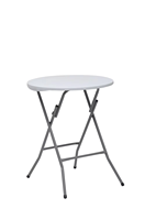 Mesa de Bar de cóctel plegable redonda de plástico blanco portátil al por mayor 60cm 80cm de altura superior para comedor al aire libre y eventos de fiesta