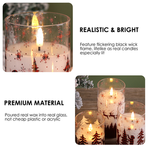 Mermei'nin ev dekorasyon parafin balmumu cam noel mumlar hediye seti noel alevsiz Led mum - Product Image 6