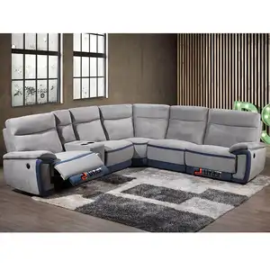 Home Furniture Quality American Style Design Home Furniture Fabric Velvet 7 Seater L Shape Sectional Sofa Set