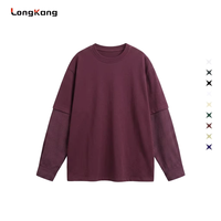 T-shirt Homme Col Montant Oversize 250G Personnalisable Broderie Logo Impression Numérique Coupe Ample Été Mode Décontractée ODM