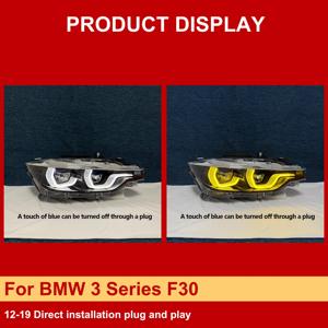 J ONE Nuevos Faros Delanteros LCI F30 con Interruptor Amarillo/Blanco para <span class=keywords><strong>BMW</strong></span> Serie 3 F30 2012-2019, Actualización - Product Image 3