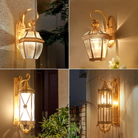 Applique murale LED d'extérieur moderne et fantaisiste pour la maison Lampe murale d'angle en cuivre pour chambre à coucher et salle de bain