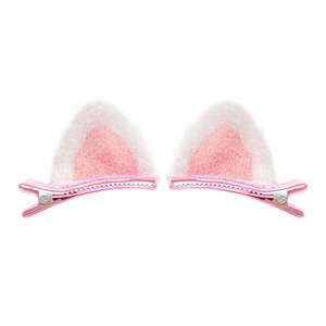 Pinzas para el pelo de lana estilo coreano, estilo popular en línea, un par para niñas, pinzas infantiles de peluche con orejas de gato de dibujos animados. - Product Image 5