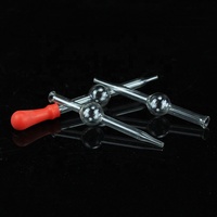 4Biolab 90mm Pipette de transfert en verre compte-gouttes à bille tampon compte-gouttes à pointe en caoutchouc