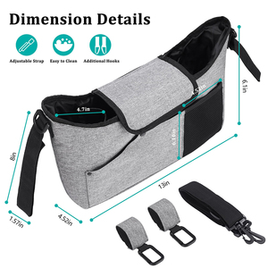 Organizador de cochecito personalizado, bolsas de pañales de viaje, bolsa de almacenamiento universal impermeable para cochecito de bebé pequeño - Product Image 3