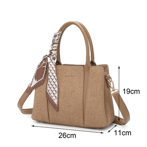 Bolso Tote Casual para <span class=keywords><strong>Mujer</strong></span>, Bolso de Mano Estructurado para el Trabajo, Cierre de Cremallera, Forro de Nailon Impermeable, con Cadenas y Pañuelos, y Correa Desmontable - Product Image 2