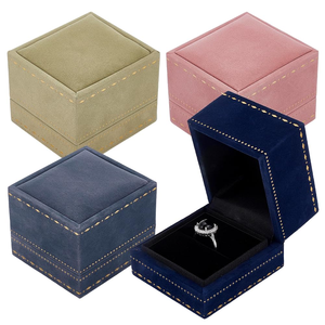 Wholesale High-end Velvet Paper Hot Stamping Jewelry <b>Boxes</b>, square <b>Ring</b> Necklaces, Velvet Pendant Bracelet Packaging <b>Boxes</b> - Product Image 1