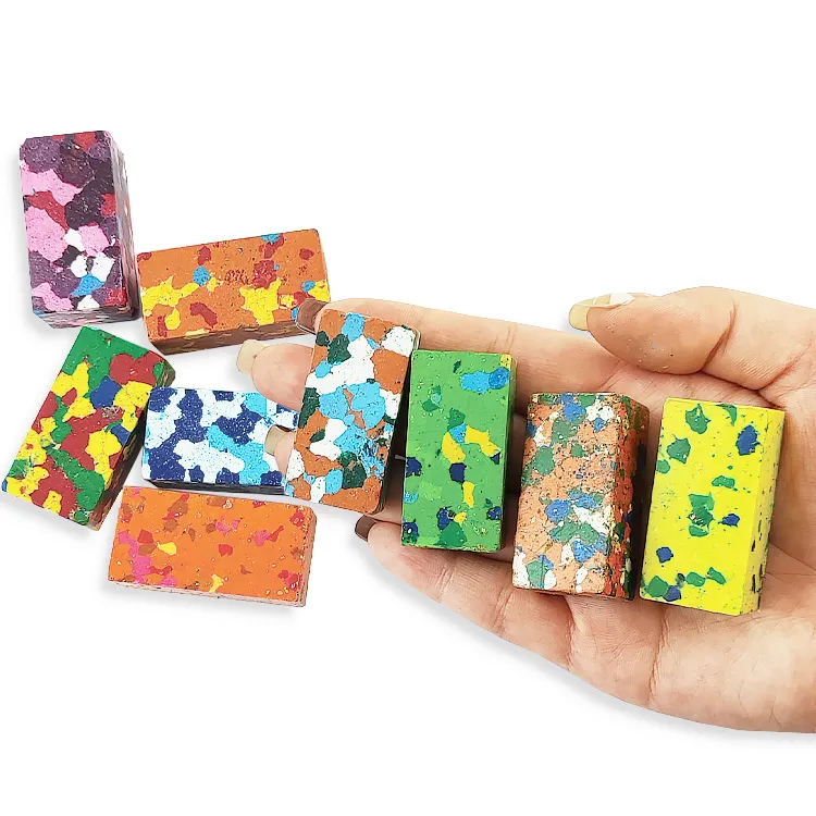 2023 Non tossico gigante quadrato colore misto pastello blocchi disegno creativo apprendimento cubo di cera 3D arcobaleno cera coriandoli pastello per i bambini