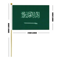 Impresión de Banderas Personalizadas, Bandera de Arabia Saudita de Poliéster para Sostener en la Mano, Bandera de Arabia Saudita con Asta para Sostener en la Mano