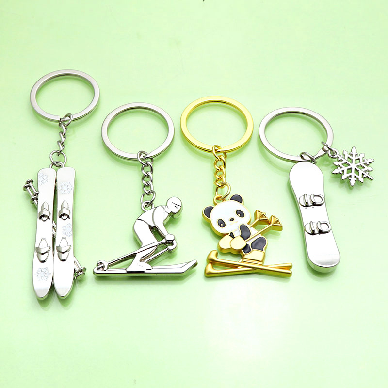 Winter Sports Enthusiast Gift-Metal Snowboarding Keychain Snow