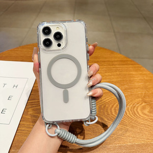 <strong>Unique</strong> Luxurious Acrylic Shockproof Protective <strong>Cell</strong> Phone Case for IPhone 17 pro max Mobile Back Cover With Adjustable Lanyard - Product Image 2