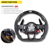 Volant LED pour Audi avec revêtement en suède et fibre de carbone, compatible avec les modèles A8, A6, A3, R8, A5, A7, Q7, A4, Q5, Q3