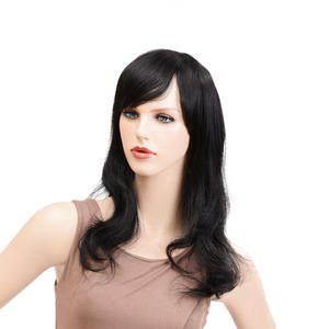 Parrucca Sintetica Nera Naturale per Donne Africane, con Frangia Lunga e Liscia, Vendita all'Ingrosso per il Commercio Estero - Product Image 4