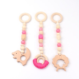 3pcs Baby Play Gym Stroller Rattle <strong>Toy</strong> Wooden <strong>Pram</strong> Infant <strong>Toys</strong> Activity Gym <strong>Hanging</strong> Grasping Teether Pendant <strong>Toy</strong> for Baby - Product Image 2