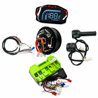 QSMOTOR 12 V4 3000w 40H con Controlador Fardriver ND72300 y Pantalla LCD DKD, Kit Completo de Cableado y Interruptor de Aceleración
