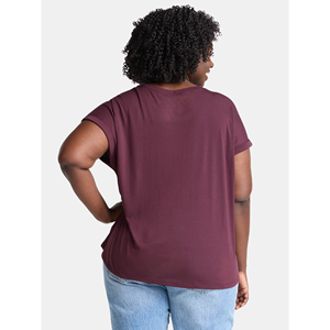 Calidad excepcional transpirable mujeres personalizadas OEM algodón manga corta estampado Logo espacios en blanco moda Casual Camisetas cuello redondo regulares - Product Image 3