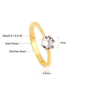 Nhẫn Không Gây Dị Ứng Chống Nước Sang Trọng Nhẹ Trang Sức Nhẫn Không Rỉ Mạ Vàng Thép Không Gỉ 18K Cho Cả Nam Và Nữ - Product Image 6