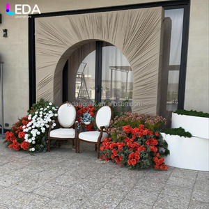 ฉากหลังงานเลี้ยงดีไซน์ใหม่ LEDA ผ้าม่านตกแต่งงานแต่งงาน ผ้าไหมนมทรงสี่เหลี่ยม - Product Image 3