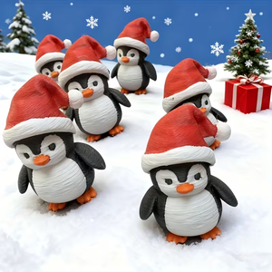 Artisanat de Noël en forme de pingouin imprimé en 3D, ornements, cadeaux, jouets tendance, figurines créatives, articulations d'animaux, jouets mobiles - Product Image 3