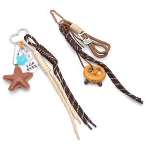 YYX Luxury Fashion Nylon Rope Bag Pendant Charm Handbag Accessories Knitted Rope Strap Lanyard for Women Girl Purse Decoration