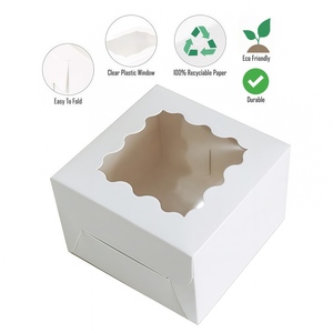Caja de Papel Reciclable para Alimentos con Impresión Personalizada, Forma de Corazón, Ventana Transparente, para Pastelería, Cupcakes, Donuts, Envase para Llevar - Product Image 2