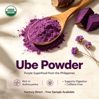 Poudre d'igname violette biologique Ube des Philippines en vrac, qualité alimentaire USDA, durée de conservation de 24 mois, OEM/ODM, marque privée, pour boissons
