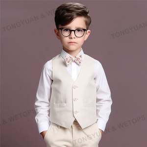 Vêtements personnalisés 2025 printemps automne mode Gentleman enfants vêtements nouveau costume blanc garçon gilet costume <span class=keywords><strong>grossiste</strong></span> - Product Image 5
