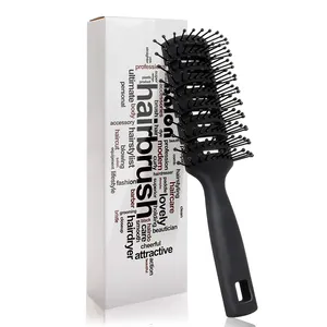 Masterlee marka popüler kaburga fırça plastik naylon diş kıvırcık havalandırma saç fırçası ile logo