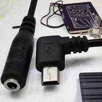 Câble adaptateur micro USB vers 3,5 mm noir avec gaine en PVC et conducteur en cuivre pur pour caméra sport GoPro Hero 3/3+/4