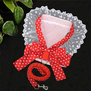 Bonito conjunto de arnés y correa para perros de Corea, vestido de arnés de lunares con correa para perros pequeños y medianos - Product Image 3