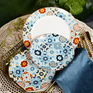 Stechcol Custom Ceramic Dinner Dishes Charger Plates Wholesale Bone China Decorative Serving dishes