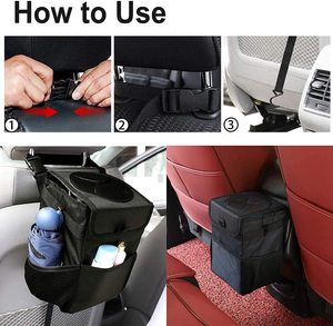 100% rò rỉ bằng chứng không thấm nước xe Thùng rác có thể tổ chức với nắp và túi lưu trữ đa năng 2 gallon Thùng rác <span class=keywords><strong>bin</strong></span> trong màu đen - Product Image 4