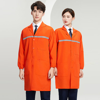 Vêtements de travail unisexes sur mesure, manteau anti-poussière en polyester, uniforme pour l'industrie alimentaire, l'hôpital, l'entrepôt, le laboratoire, manteau de laboratoire à usage longue durée