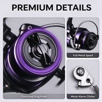 Moulinet de pêche spinning ultra-lisse avec rapport de transmission 5.2:1, résistance maximale de 16 kg, bobine en aluminium, série 1000-7000, pour la pêche à la carpe et au bar
