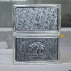 1 oz 999 Timah Murni Berkualitas Tinggi Buffalo Bullion Badge Bars untuk Dijual A121 - Product Image 3