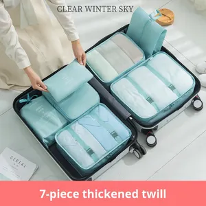 Portable Fashion Light Weight Large-Capacity Seven-Piece <strong>Foldable</strong> Travel Bag Storage Set Organizes Clothing <strong>Suitcase</strong> Other Items - Product Image 3