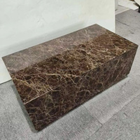 Table basse moderne de luxe en marbre brun Emperador foncé, décoration d'intérieur, table centrale pour salon, meubles de villa