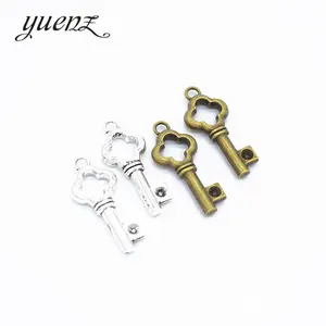 YuenZ Four-leaf clover Keys charms Metal Antique Zinc Alloy Fine Pendant Charms Making DIY Handmade 25*10mm O248