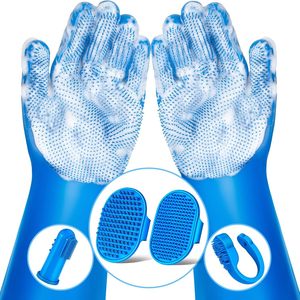 New Silicone Gloves For <b>Dogs</b> <b>Bath</b> Time Pet Massage Brushes Cat <b>Dog</b> <b>Bath</b> Brushes Cleaning Set - Product Image 1