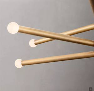 Lustre mobile à 10 lumières <span class=keywords><strong>de</strong></span> style minimaliste avec crochets incurvés et crochets en forme <span class=keywords><strong>de</strong></span> poisson inversés, modèle <span class=keywords><strong>Rousseau</strong></span> 38 - Product Image 5